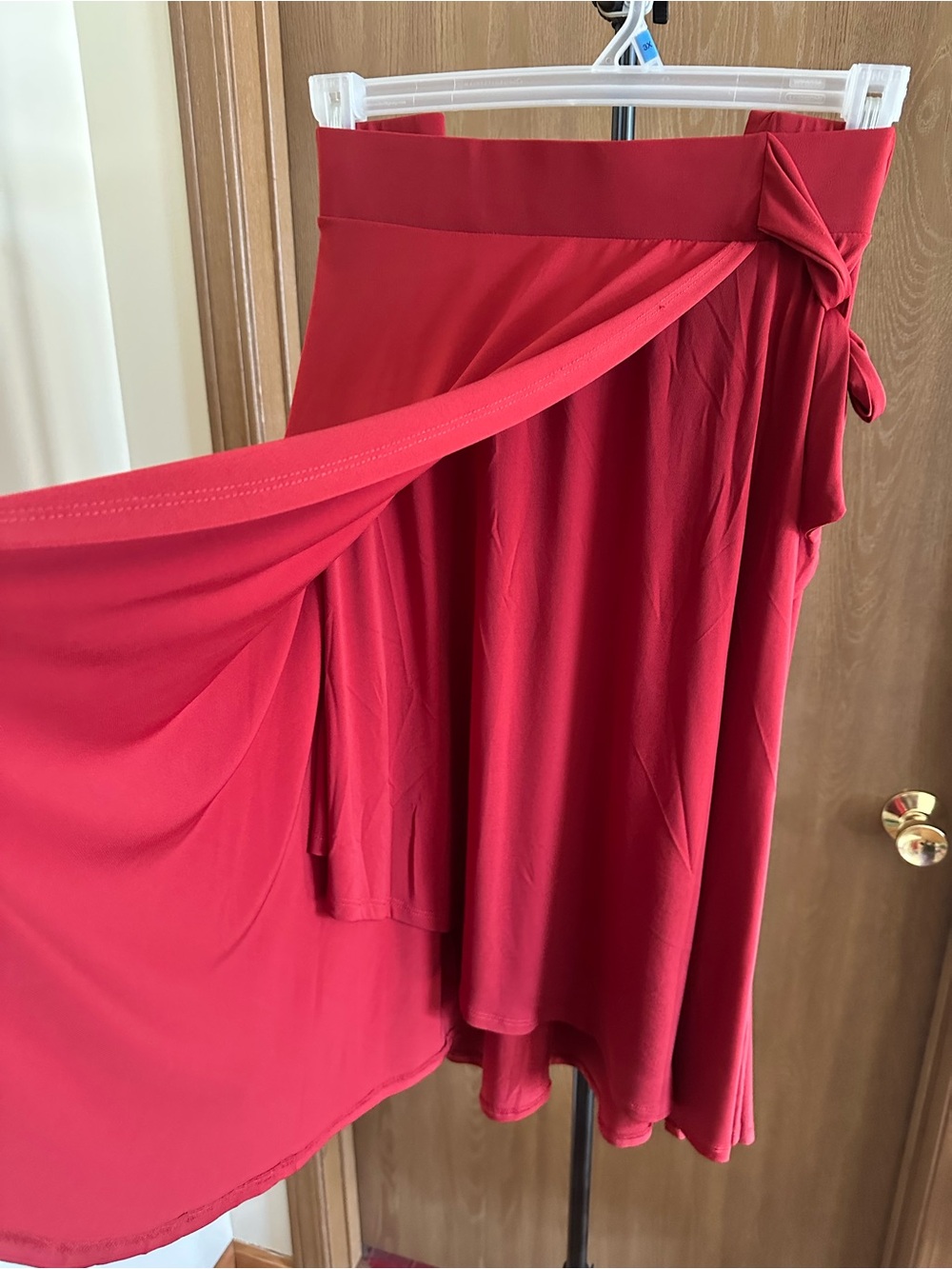 torrid Red High-Low Wrap Skirt with Side Tie - Picture 3 of 6